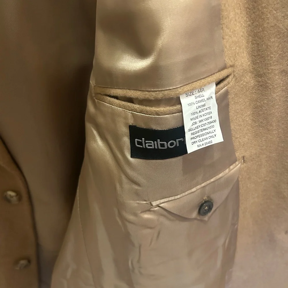 NWT Claiborne 100% Camel Hair Coat – Size 44R – Men’s Gift For Him